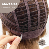 JBEXTENSION 10 Inches Bob Cut Mix Copper Pre-Cut Side Part Snowflake Lace Frontlace Glueless Wig ANNALISA【BENDY EAR TABS】