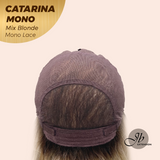 JBEXTENSION CATARINA MONO Full Monofilament Handmade Full Lace Full Hand Tied Wig 13 Inches Mix Blonde Mono Lace Handmade Futura Fiber Wig with Anti-slip Silicone Strips Glueless Wig CATARINA MONO MIX BLONDE【BENDY EAR TABS】