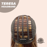 JBEXTENSION 18 Inches Wave Caramel Auburn Honey Balayage Headband Wig TERESA HEADBAND