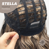 JBEXTENSION Peluca de encaje frontal para mujer de longitud media marrón de 22 pulgadas ROBY 150% de densidad