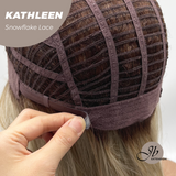 JBEXTENSION 15 Inches Mix Blonde Pre-Cut T Part Snowflake Lace Frontlace Glueless Wig KATHLEEN【BENDY EAR TABS】