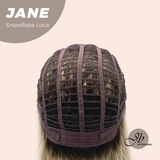 JBEXTENSION 13 Inches Mix Blonde Wave Pre-Cut T Part Snowflake Lace Frontlace Glueless Wig with Bangs JANE【BENDY EAR TABS】