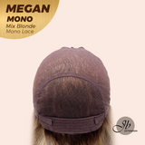 JBEXTENSION MEGAN MONO Full Monofilament Handmade Full Lace Full Hand Tied Wig 13 Inches Mix Blonde Mono Lace Handmade Futura Fiber Wig with Anti-slip Silicone Strips Glueless Wig MEGAN MONO - MIX BLONDE【BENDY EAR TABS】