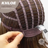 JBEXTENSION 12 Inches Bob Cut Light Brown Pre-Cut Snowflake Lace Frontlace Glueless Wig KHLOE LIGHT BROWN【PERMATEASE】【BENDY EAR TABS】- M/L