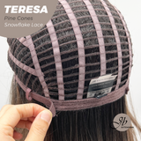 JBEXTENSION 18 Inches Pine Cones Pre-Cut Snowflake Lace Frontlace Glueless Wig TERESA PINE CONES【PERMATEASE】【BENDY EAR TABS】