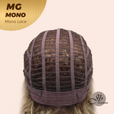 JBEXTENSION MG MONO Monofilament Handmade Wig 6X5 Full Monofilament Hand Tied Top Wig 12 Inches Dark Blonde Mono Lace Wig With Anti-slip Silicone Strips Glueless Wig MG MONO【BENDY EAR TABS】