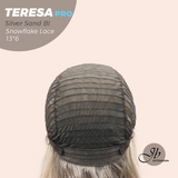 [PRE-ORDER] JBEXTENSION 18 Inches Silver Sand Blonde Pre-Cut 13X6 Free Part Snowflake Lace Frontlace Glueless Wig TERESA PRO - SILVER SAND BLONDE【BENDY EAR TABS】