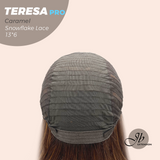 [PRE-ORDER] JBEXTENSION 18 Inches Caramel Pre-Cut 13X6 Free Part Snowflake Lace Frontlace Glueless Wig TERESA PRO - CARAMEL【BENDY EAR TABS】