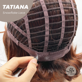 JBEXTENSION 10 Inches Copper Curly Pre-Cut Side Part Snowflake Lace Frontlace Glueless Wig TATIANA【BENDY EAR TABS】