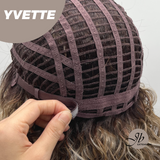 JBEXTENSION 14 Inches Extra Curly Blonde with Brown Highlight Wig Women Fashion Full Machine Wig YVETTE【PERMATEASE】