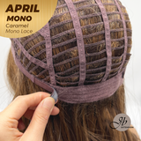 [PRE-ORDER] JBEXTENSION APRIL MONO Monofilament Handmade Wig 6X5 Full Monofilament Hand Tied Top Wig 18 Inches Caramel Mono Lace Wig With Anti-slip Silicone Strips Glueless Wig APRIL MONO CARAMEL【BENDY EAR TABS】