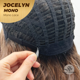 JBEXTENSION JOCELYN MONO Monofilament Handmade Wig 6X5 Full Monofilament Hand Tied Top Wig 11 Inches Pine Cones Mono Lace Wig with Anti-slip Silicone Strips Glueless Wig JOCELYN MONO【BENDY EAR TABS】