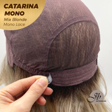 JBEXTENSION CATARINA MONO Full Monofilament Handmade Full Lace Full Hand Tied Wig 13 Inches Mix Blonde Mono Lace Handmade Futura Fiber Wig with Anti-slip Silicone Strips Glueless Wig CATARINA MONO MIX BLONDE【BENDY EAR TABS】