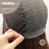 [PRE-ORDER] JBEXTENSION 18 Inches Caramel Pre-Cut 13X6 Free Part Snowflake Lace Frontlace Glueless Wig TERESA PRO - CARAMEL【BENDY EAR TABS】