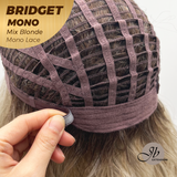JBEXTENSION BRIDGET MONO Monofilament Handmade Wig 6X5 Full Monofilament Hand Tied Top Wig 15 Inches Mix Blonde Mono Lace Wig With Anti-slip Silicone Strips Glueless Wig BRIDGET MONO MIX BLONDE【BENDY EAR TABS