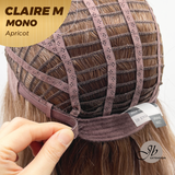 JBEXTENSION CLAIRE MONO Partial Monofilament Wig 22 Inches Apricot Curly Partial Mono Lace Glueless Wig CLAIRE MONO APRICOT【BENDY EAR TABS】