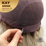 JBEXTENSION KAY MONO Full Monofilament Handmade Full Lace Full Hand Tied Wig 19 Inches Platinum Blonde Mono Lace Handmade Futura Fiber Wig with Anti-slip Silicone Strips Glueless Wig KAY MONO - PLATINUM BLONDE【BENDY EAR TABS】