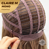 JBEXTENSION CLAIRE MONO Partial Monofilament Wig 22 Inches Hazelnut Curly Partial Mono Lace Glueless Wig CLAIRE MONO HAZELNUT【BENDY EAR TABS】