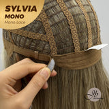 JBEXTENSION SYLVIA MONO Partial Monofilament Wig 20 Inches Dirty Blonde Curly Partial Mono Lace Glueless Wig SYLVIA MONO