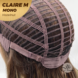 JBEXTENSION CLAIRE MONO Partial Monofilament Wig 22 Inches Hazelnut Curly Partial Mono Lace Glueless Wig CLAIRE MONO HAZELNUT【BENDY EAR TABS】