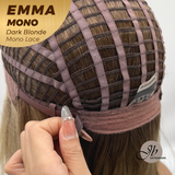 JBEXTENSION EMMA MONO Monofilament Handmade Wig 6X5 Full Monofilament Hand Tied Top Wig 14 Inche Dark Blonde Mono Lace Wig With Anti-slip Silicone Strips Glueless Wig EMMA MONO DARK BLONDE【BENDY EAR TABS】