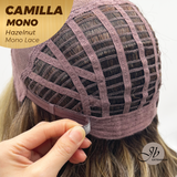 JBEXTENSION CAMILLA MONO Monofilament Handmade Wig 6X5 Full Monofilament Hand Tied Top Wig 20 Inches Hazelnut Mono Lace Wig With Anti-slip Silicone Strips Glueless Wig CAMILLA MONO HAZELNUT【BENDY EAR TABS】