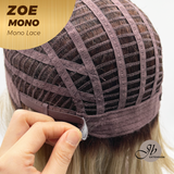JBEXTENSION ZOE MONO Monofilament Handmade Wig 6X5 Full Monofilament Hand Tied Top Wig 11 Inches Mix Blonde Mono Lace Wig with Anti-slip Silicone Strips Glueless Wig ZOE MONO - MIX BLONDE【BENDY EAR TABS】