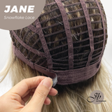 JBEXTENSION 13 Inches Mix Blonde Wave Pre-Cut T Part Snowflake Lace Frontlace Glueless Wig with Bangs JANE【BENDY EAR TABS】