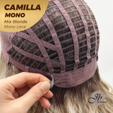 JBEXTENSION CAMILLA MONO Monofilament Handmade Wig 6X5 Full Monofilament Hand Tied Top Wig 20 Inches Mix Blonde Mono Lace Wig With Anti-slip Silicone Strips Glueless Wig CAMILLA MONO MIX BLONDE【BENDY EAR TABS】