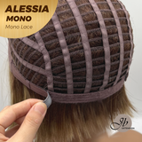 JBEXTENSION ALESSIA MONO Monofilament Handmade Wig 6X5 Full Monofilament Hand Tied Top Wig 10 Inches Bob Cut Mix Blonde Mono Lace Wig Glueless Wig ALESSIA MONO