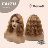 JBEXTENSION 14 Inches Wave Copper Pre-Cut Side Part Frontlace Glueless Black Sapphire Wig FAITH