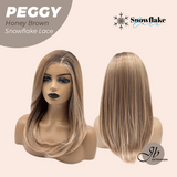 JBEXTENSION 19 Inches Long Straight Honey Brown Pre-Cut Side Part Snowflake Lace Frontlace Glueless Wig PEGGY HONEY BROWN【BENDY EAR TABS】