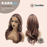 JBEXTENSION 23 Inches Rust Auburn Pre-Cut 13X6 Free Part Snowflake Lace Frontlace Glueless Wig KARA PRO - RUST AUBURN【BENDY EAR TABS】