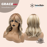 JBEXTENSION 15 Inches Mix Blonde Wave Pre-Cut Arc Snowflake Lace Frontlace Glueless Wig GRACE【BENDY EAR TABS】