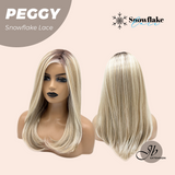 JBEXTENSION 19 Inches Long Straight Mix Blonde Pre-Cut Side Part Snowflake Lace Frontlace Glueless Wig PEGGY【BENDY EAR TABS】