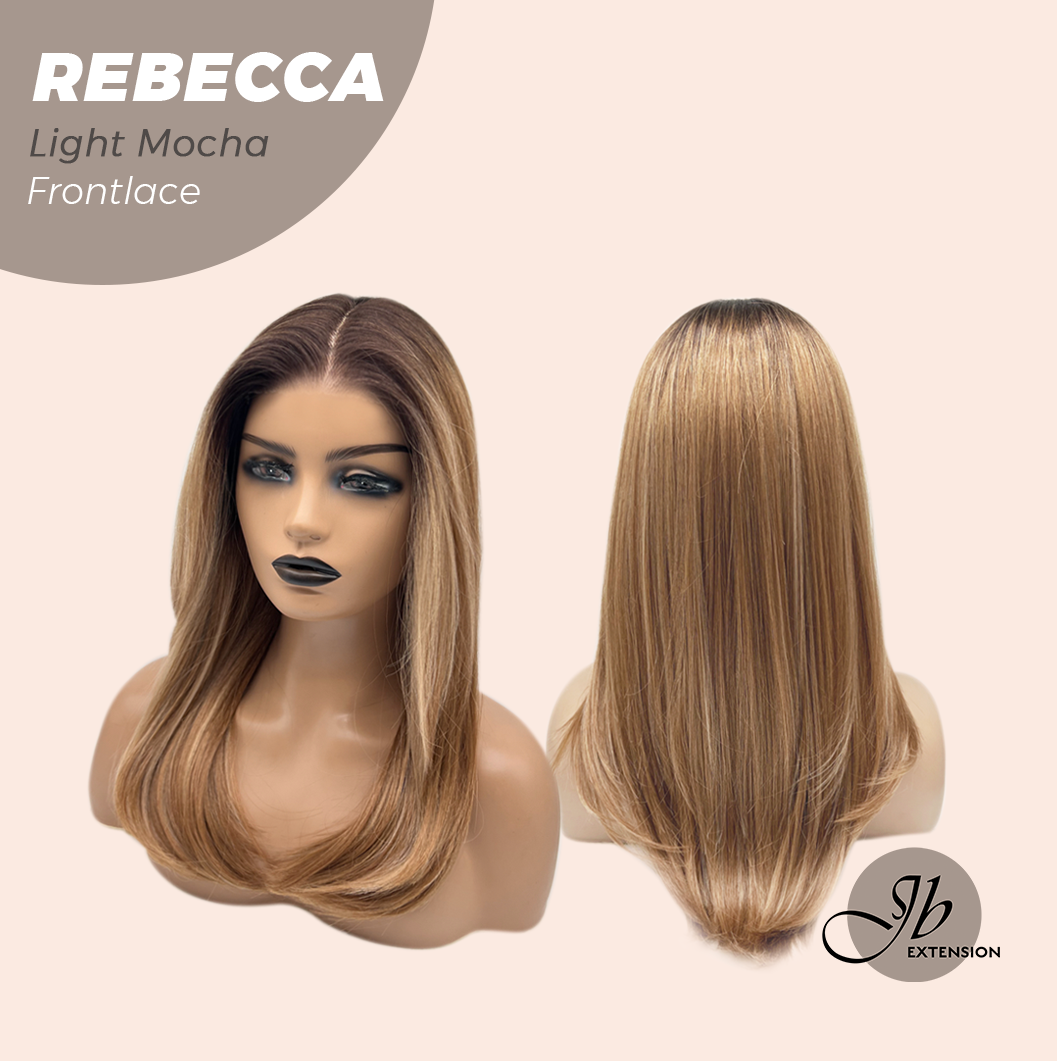 20 Inch Long JBEXTENSION 20 Inches Long Light Mocha Women Pre-Cut Frontlace Glueles ...