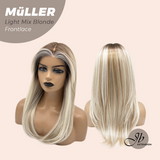 JBEXTENSION Peluca de encaje frontal para mujer de longitud media marrón de 22 pulgadas ROBY 150% de densidad