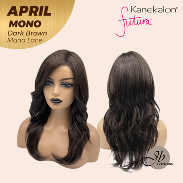 JBEXTENSION APRIL MONO Monofilament Handmade Wig 6X5 Full Monofilament Hand Tied Top Wig 18 Inches Dark Brown Mono Lace Wig With Anti-slip Silicone Strips Glueless Wig APRIL MONO DARK BROWN【BENDY EAR TABS】