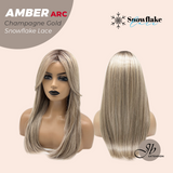 [PRE-ORDER] JBEXTENSION 21 Inches Straight Champagne Gold Pre-Cut Arc Snowflake Lace Frontlace Glueless Wig AMBER CHAMPAGNE GOLD【BENDY EAR TABS】