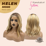 JBEXTENSION HELEN MONO Monofilament Handmade Wig 6X5 Full Monofilament Hand Tied Top Wig 14 Inches Honey Blonde Mono Lace Wig with Anti-slip Silicone Strips Glueless Wig HELEN MONO【BENDY EAR TABS】