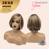 JBEXTENSION JESS MONO Monofilament Handmade Wig 6X5 Full Monofilament Hand Tied Top Wig 10 Inches Hazelnut Mono Lace Wig With Anti-slip Silicone Strips Glueless Wig JESS MONO HAZELNUT【BENDY EAR TABS】