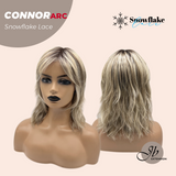 JBEXTENSION 13 Inches Dark Mix Blonde Curly Pre-Cut Arc Snowflake Lace Frontlace Glueless Wig CONNOR【BENDY EAR TABS】