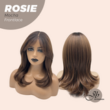 JBEXTENSION 16 Inches Mocha Curly Women Pre-Cut Frontlace Glueless Wig with Bangs ROSIE MOCHA