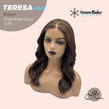 JBEXTENSION 18 Inches Brown Pre-Cut 13X6 Free Part Snowflake Lace Frontlace Glueless Wig TERESA PRO - BROWN【BENDY EAR TABS】