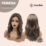 JBEXTENSION 18 Inches Pine Cones Pre-Cut Snowflake Lace Frontlace Glueless Wig TERESA PINE CONES【PERMATEASE】【BENDY EAR TABS】
