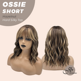 JBEXTENSION 14 Inches Scalpiana Wave Hazelnut 3.5X4 Hard Silky Top Natural Scalp Effect Wig with Bangs OSSIE SHORT - HAZELNUT