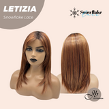 JBEXTENSION 16 Inches Copper with Dark Root Pre-Cut T Part Snowflake Lace Frontlace Glueless Wig LETIZIA【BENDY EAR TABS】