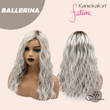 JBEXTENSION 18 Inches Wave Silver Wig with Dark Root Women Fashion Full Machine Wig BALLERINA【PERMATEASE】