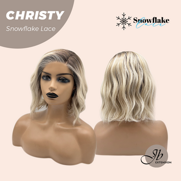 JBEXTENSION 11 Inches Mix Blonde Pre-Cut Side Part Snowflake Lace Frontlace Glueless Wig CHRISTY SNOWFLAKE【BENDY EAR TABS】