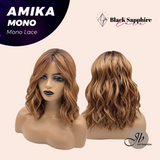 JBEXTENSION AMIKA MONO Monofilament Handmade Wig 6X5 Full Monofilament Hand Tied Top Wig 14 Inches Copper Curly Mono Lace Wig Glueless Black Sapphire Wig AMIKA MONO【BENDY EAR TABS】